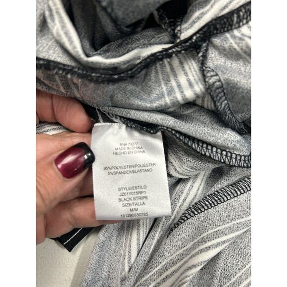 Candie’s Jumper Jumpsuit Romper Womans Black‎ White Stripe Sz M Palazzo Boho - Picture 12 of 14